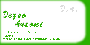 dezso antoni business card